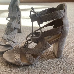 Women’s size 8 lace up heels worn twice great condition
